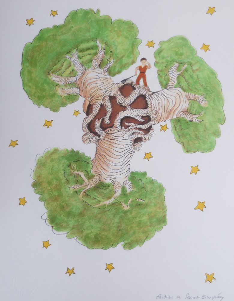Литография Saint-Exupéry - Les Baobabs