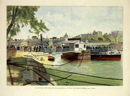 Литография Grasset - Les Bateaux Au Pont des Saints Peres