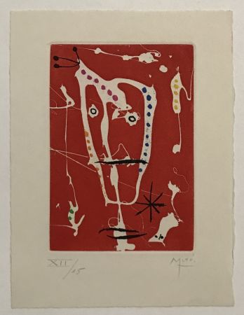 Офорт И Аквитанта Miró - Les Brisants (Red)