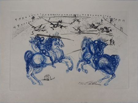 Гравюра Dali - Les cavaliers bleus