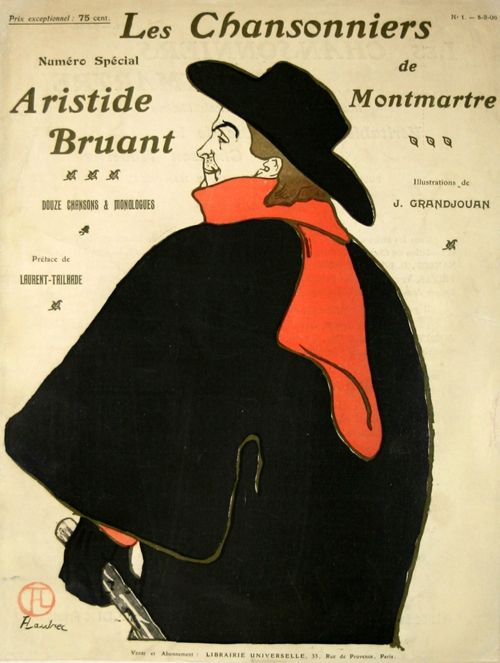 Литография Toulouse-Lautrec - Les Chansonniers  Aristide Bruant
