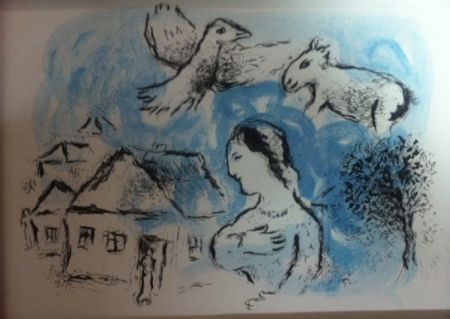 Литография Chagall - Les chemins de l'amitié, le village