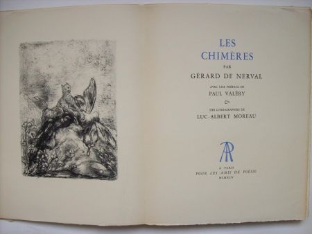 Иллюстрированная Книга Moreau - Les Chimères, par Gérard de Nerval. Avec une préface de Paul Valéry & des lithographies de Luc-Albert Moreau