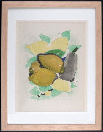 Литография Braque - Les Citrons, 1963 - Framed