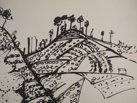 Литография Pignon - Les collines de Vallauris