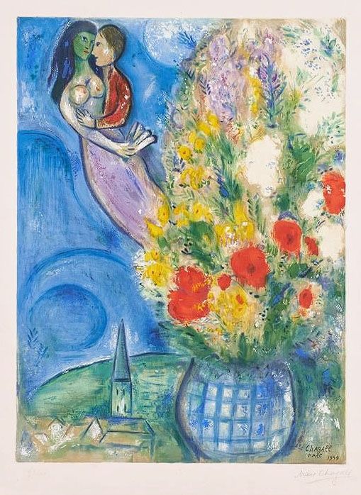 Литография Chagall - Les Coquelicots (Red Poppies)