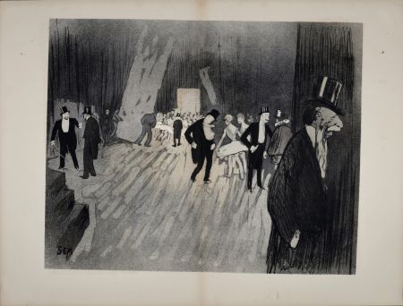 Литография Goursat - Les coulisses de l'opéra, 1901