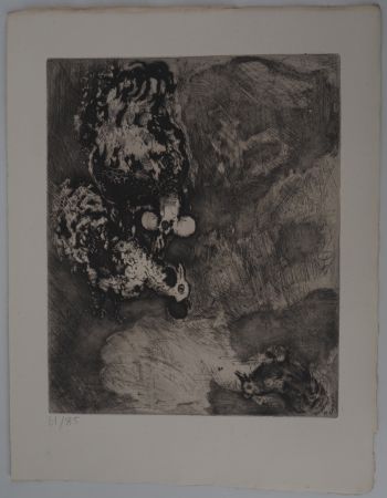 Гравюра Chagall - Les deux coqs