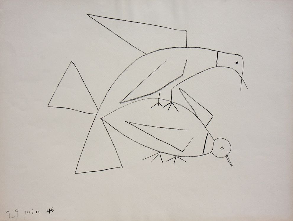 Литография Picasso - Les Deux Tourterelles II (B. 406) Two Turtle-doves