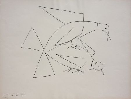 Литография Picasso - Les Deux Tourterelles II (B. 406)  Two Turtle-doves