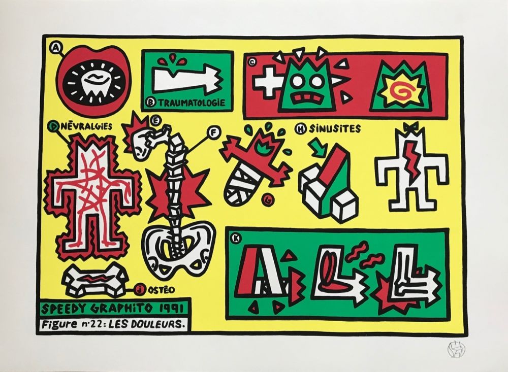 Сериграфия Speedy Graphito - Les Douleurs. Prix Spécial Etrennes