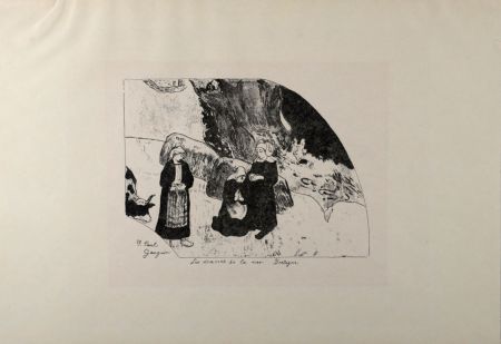 Литография Gauguin - Les drames de la mer Bretagne, 1889 - Very scarce!