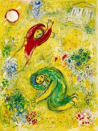 Литография Chagall - Les fleurs saccagées