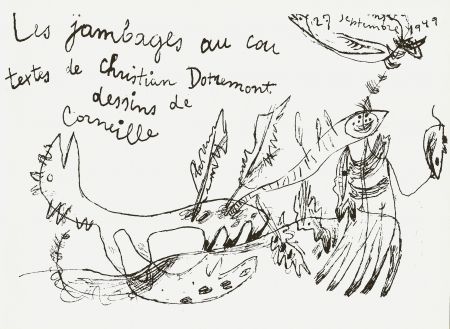 Иллюстрированная Книга Corneille - Les jambages au cou - Dotremont