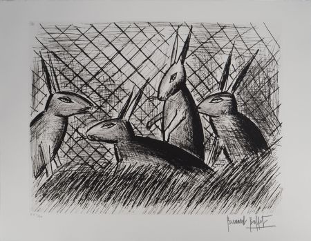 Гравюра Buffet - Les lapins