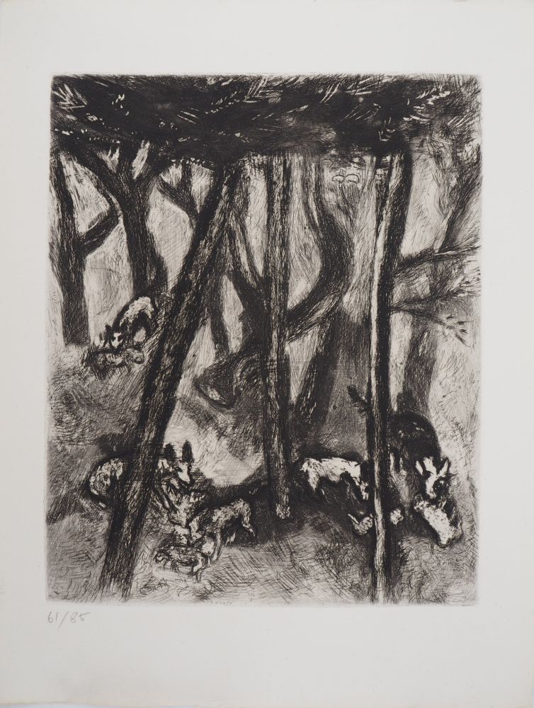 Гравюра Chagall - Les loups et les brebis