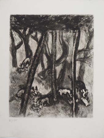 Гравюра Chagall - Les loups et les brebis