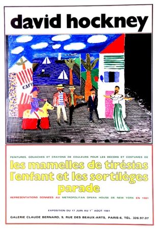 Гашение Hockney - Les Mamelles de Tirésias Galeri Claude Bernard