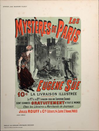 Литография Cheret - Les Mystères de Paris, 1897