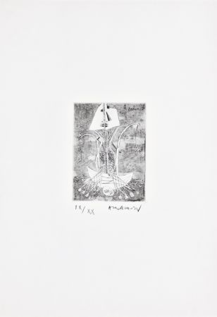 Офорт Alechinsky - Les métiers 01: Le pêcheur