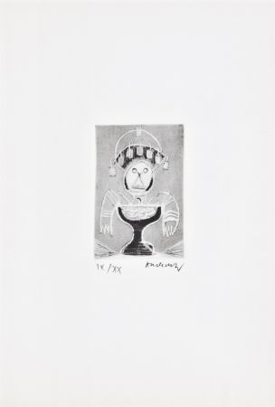 Офорт Alechinsky - Les métiers 06: Le coiffeur