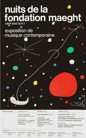 Афиша Miró - LES NUITS DE LA FONDATION MAEGHT (1967). Affiche originale