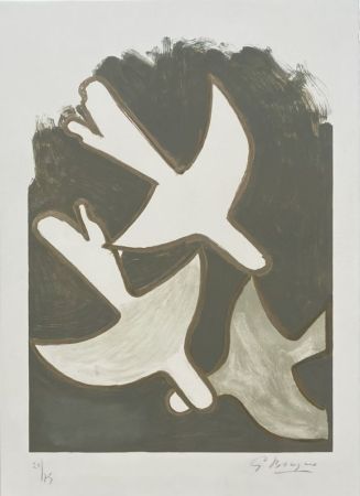 Литография Braque - Les oiseaux blancs 