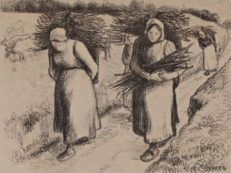 Литография Pissarro - Les porteuses de fagots