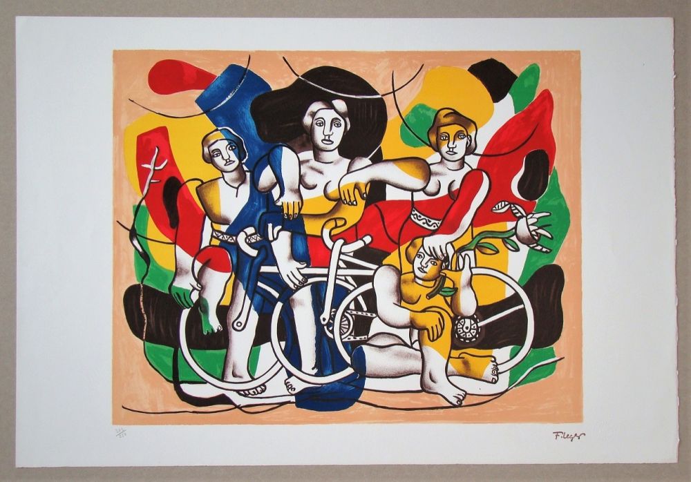 Литография Léger (After) - Les quatre cyclistes, 1948