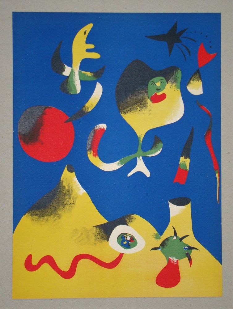 Литография Miró (After) - Les quatre éléments - Air