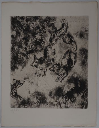 Гравюра Chagall - Les renards (Le renard ayant la queue coupée)