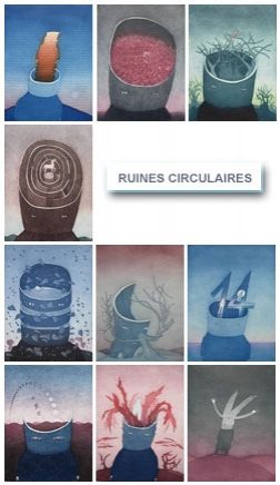 Офорт И Аквитанта Folon - Les Ruines Circulaires - The Circular Ruins (complet suite)