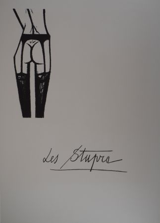 Литография Buffet - Les Stupra, les jarretelles