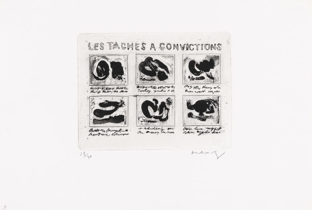 Офорт Alechinsky - Les taches à convictions