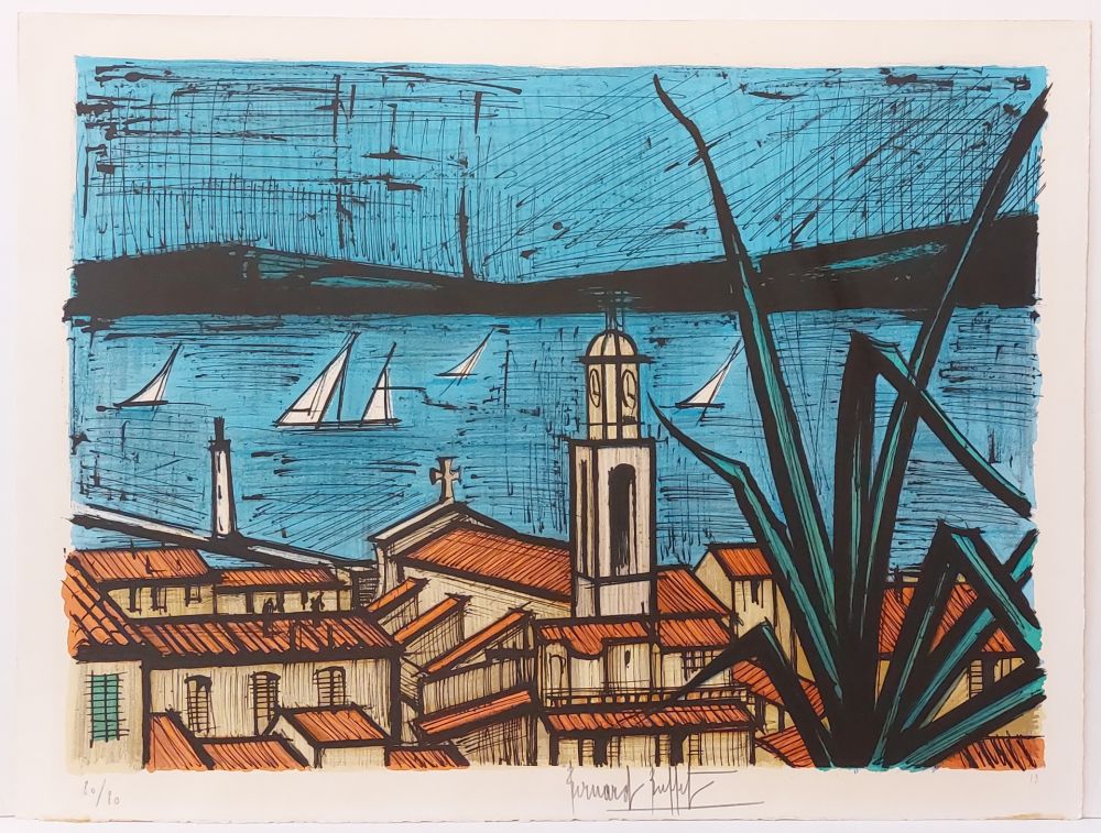 Литография Buffet - Les Toits de Saint-Tropez 