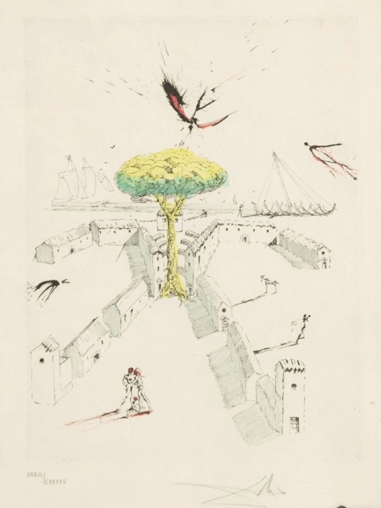 Офорт Dali - Les Tranchées