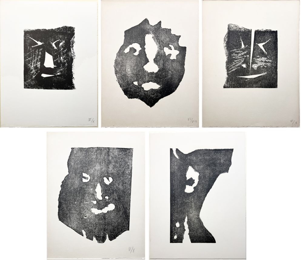 Гравюра Picasso - LES TRANSPARENTS : La suite complète des 5 CARTALÉGRAPHIES ORIGINALES (PAB,1967)