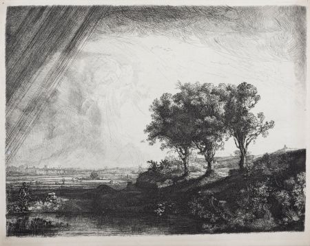 Фототипия Rembrandt - Les trois arbres