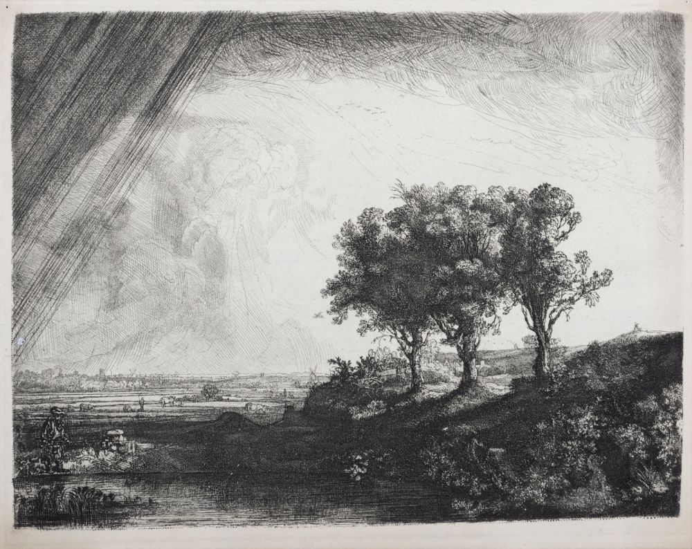 Фототипия Rembrandt - Les trois arbres, circa 1870