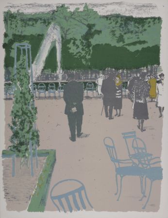 Литография Brianchon - Les Tuileries, 1962