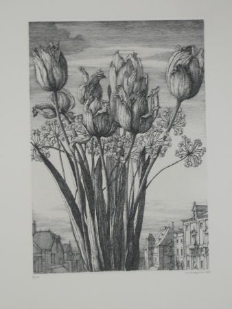 Офорт Desmazières - Les tulipes