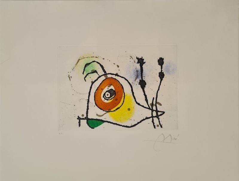 Офорт И Аквитанта Miró - L'escargot enjoué 