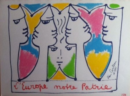 Литография Cocteau - L'Europe