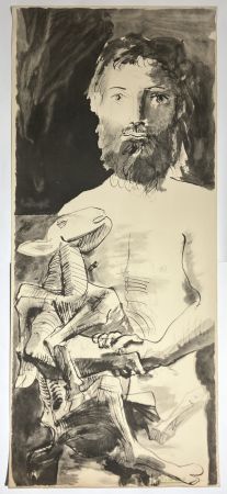 Литография Picasso - L'Homme au mouton. 1967.