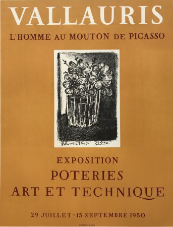 Литография Picasso - L'Homme au Mouton de Picasso - Vallauris
