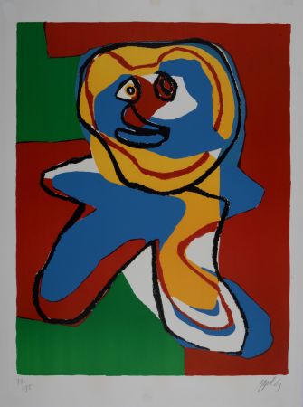 Литография Appel - L'homme souriant, 1969 - Hand-signed