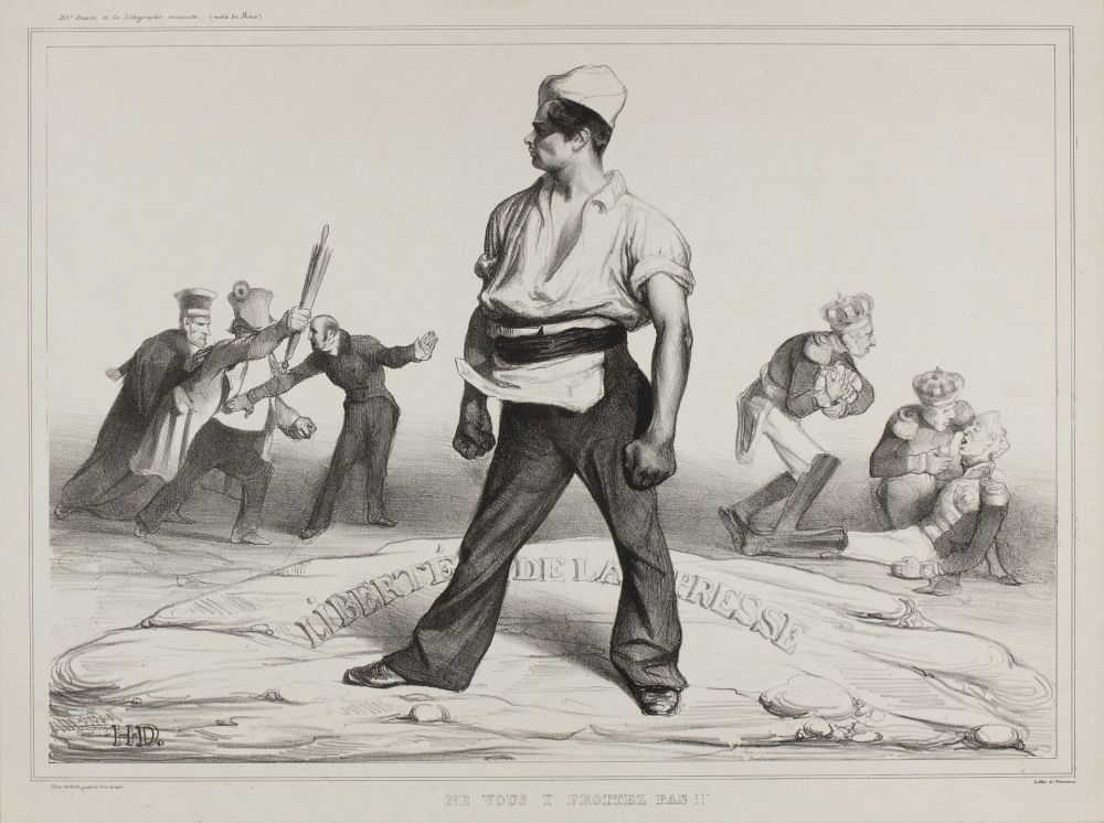 Литография Daumier - Liberté de la Presse - Ne vous y frottez pas!