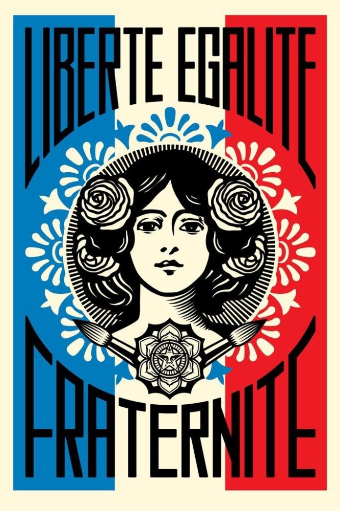 Литография Fairey - Liberté Égalité Fraternité