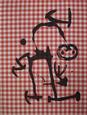 Литография Miró - L'Illettré aux Carreaux Rouges