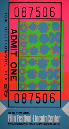 Сериграфия Warhol - Lincoln Center Ticket, 1967
